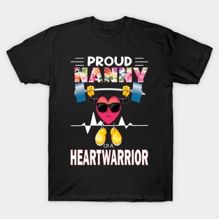 Proud Nanny of A Heart Warrior.. CHD awareness gift T-Shirt